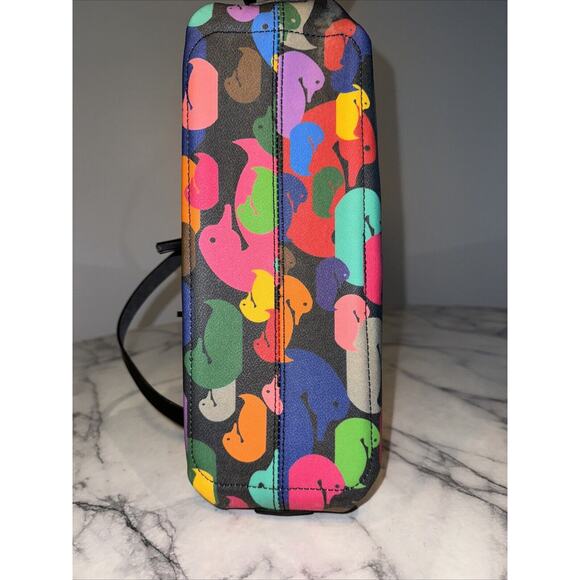 NWOT Vintage Dooney & Bourke Wonder Ducks Black Handbag Satchel Crossbody CLEAN - Picture 7 of 13